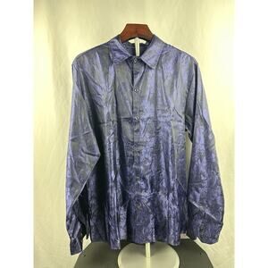 NWT Cloudstyle Men’s Purple Paisley Button Down Shirt Size Large